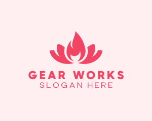 Pink Fire Lotus Candle logo design