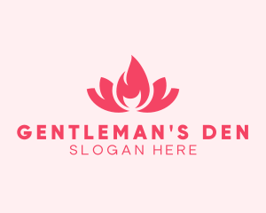 Pink Fire Lotus Candle logo design