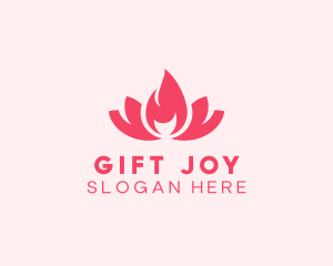 Pink Fire Lotus Candle logo design