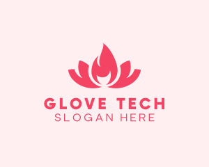 Pink Fire Lotus Candle logo design