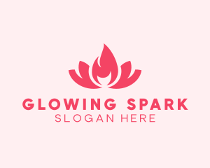 Pink Fire Lotus Candle logo design