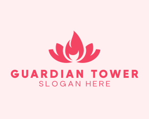 Pink Fire Lotus Candle logo design