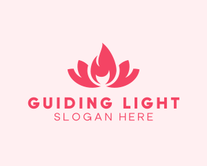 Pink Fire Lotus Candle logo design