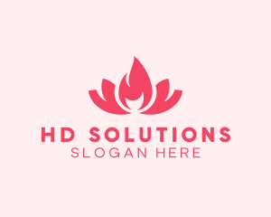 Pink Fire Lotus Candle logo design