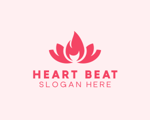 Pink Fire Lotus Candle logo design