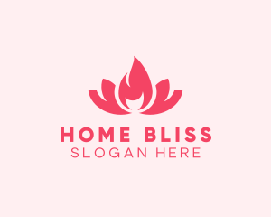 Pink Fire Lotus Candle logo design