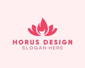 Pink Fire Lotus Candle logo design