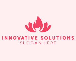 Pink Fire Lotus Candle logo design