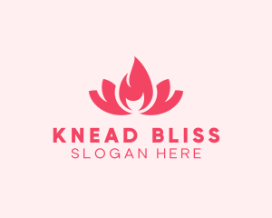 Pink Fire Lotus Candle logo design