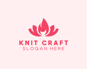 Pink Fire Lotus Candle logo design