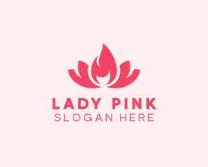 Pink Fire Lotus Candle logo design