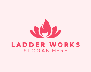 Pink Fire Lotus Candle logo design