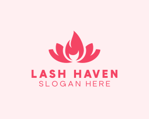 Pink Fire Lotus Candle logo design