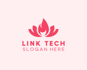 Pink Fire Lotus Candle logo design