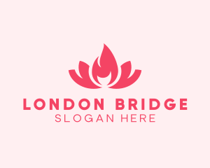 Pink Fire Lotus Candle logo design