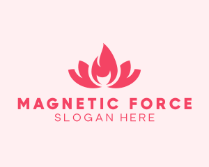 Pink Fire Lotus Candle logo design