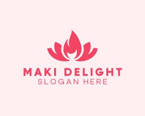 Pink Fire Lotus Candle logo design