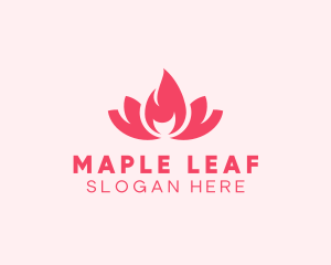 Pink Fire Lotus Candle logo design