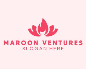 Pink Fire Lotus Candle logo design