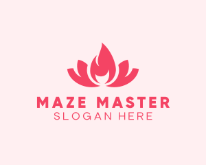 Pink Fire Lotus Candle logo design