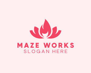 Pink Fire Lotus Candle logo design