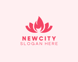 Pink Fire Lotus Candle logo design