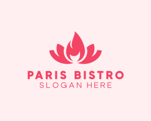 Pink Fire Lotus Candle logo design