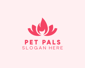 Pink Fire Lotus Candle logo design