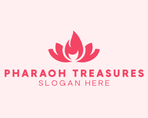 Pink Fire Lotus Candle logo design