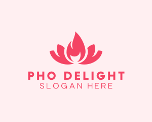 Pink Fire Lotus Candle logo design