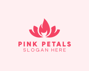 Pink Fire Lotus Candle logo design