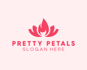 Pink Fire Lotus Candle logo design