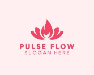 Pink Fire Lotus Candle logo design