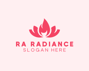 Pink Fire Lotus Candle logo design