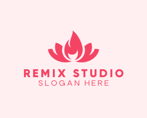 Pink Fire Lotus Candle logo design