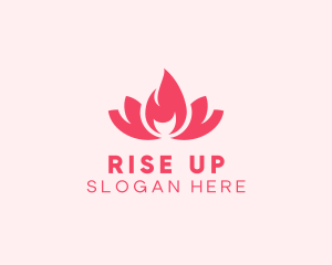 Pink Fire Lotus Candle logo design