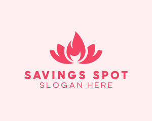 Pink Fire Lotus Candle logo design