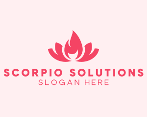 Pink Fire Lotus Candle logo design