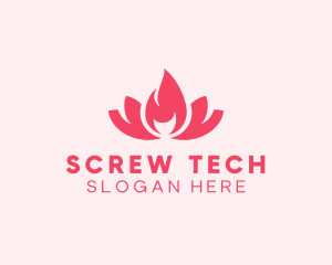 Pink Fire Lotus Candle logo design