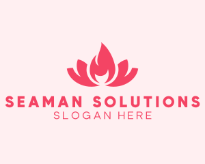 Pink Fire Lotus Candle logo design