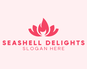 Pink Fire Lotus Candle logo design