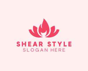 Pink Fire Lotus Candle logo design