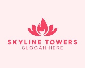 Pink Fire Lotus Candle logo design