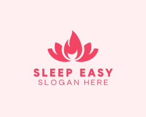 Pink Fire Lotus Candle logo design