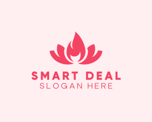 Pink Fire Lotus Candle logo design