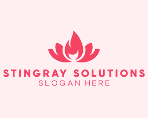 Pink Fire Lotus Candle logo design