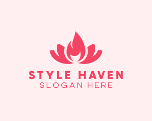 Pink Fire Lotus Candle logo design