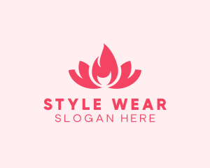 Pink Fire Lotus Candle logo design