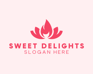 Pink Fire Lotus Candle logo design