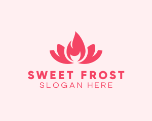 Pink Fire Lotus Candle logo design